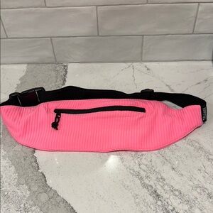 Pink Fanny Pack with Black Accents